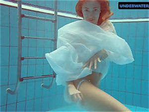 ginger-haired Diana super-hot and crazy in a milky sundress